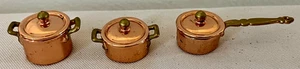 Vintage Dolls House Bodo Hennig Set of 3 Saucepans 1.12 - Picture 1 of 3