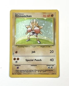 Hitmonchan 7/102 Base Set Holo Unlimited Holo Rare Card HP Heavy Play - Picture 1 of 6