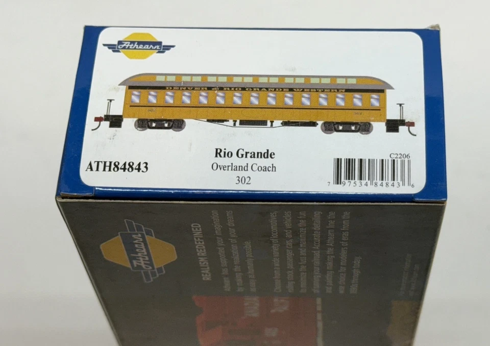 Ho Scale Athearn Rio Grande 50' Overland Coach Passenger Car D&RGW #ATH84843 NEW - Image 1 of 2