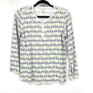 Roller Rabbit Rundhals Langarm Pyjama Shirt Oberteil Damen Größe M Entenmuster - Bild 1 von 5