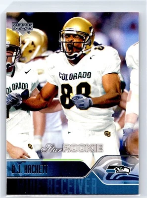 D.J. HACKETT 2004 Upper Deck Star Rookie Seattle Seahawks Football Card #242 - Image 1 of 2