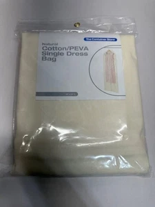 Bolso de vestir individual de algodón natural The Container Store 24x54" NUEVO - Imagen 1 de 5