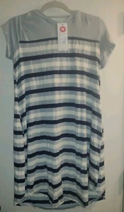 EXIST Beach Lt Blue Navy Hooded Coverup Sun Dress Medium NEU M Orig. 39,95 $ #4-e - Bild 1 von 7