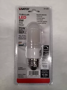 Satco S11225 LED Tubular 120V 8W T10 Dimmable Medium E26 4000K Cool White - Picture 1 of 1