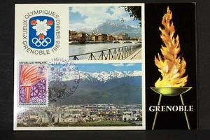 JEUX OLYMPIQUES D HIVER GRENOBLE   FRANCE  Carte Postale Maximum FDC Yt C 1545 E - Picture 1 of 2