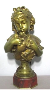 Fine Antique 17" FRENCH ART NOUVEAU Gilt Bronze Sculpture by Louis-Emile Cana - Picture 1 of 10
