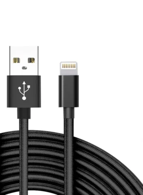 NEW 10FT Black Nylon Fast Charger iOS 1.7A Apple Compatible - Image 1 of 4