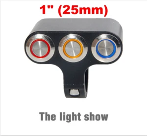 1" (25MM) CNC Motorcycle Handlebar 3-Way Switch Light Horn Motor Start - Picture 1 of 9