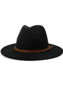 Women Ladies Summer Beach Trilby Fedora Straw Panama Wide Brim Beach Cap Sun Hat - Picture 1 of 6