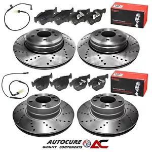 FÜR BMW E60 E61 5ER 520D VORNE & HINTEN GEBOHRTE BREMSSCHEIBEN & BELÄGE - Bild 1 von 1