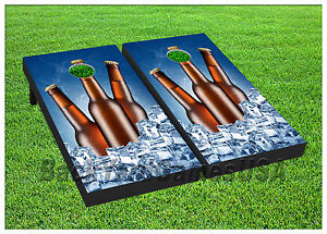 VINYL WRAPS Cornhole Boards DECALS Cold Beer Lovers BagToss Game Stickers 362 