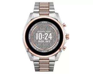 Michael Kors Gen 6 Bradshaw Pavé Two-Tone MKT5137V 44mm SS 8GB Rose Gold Silver - Picture 1 of 9
