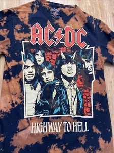 AC/DC Men's Licensed Highway To Hell Tie Dye Heavy Metal Rock T-Shirt Size S/CH - Picture 1 of 4