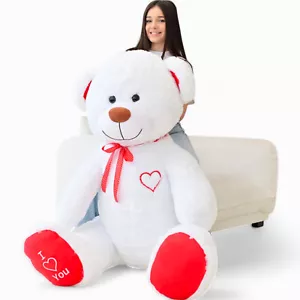 Teddybär 190 cm BIG XXL Riesen Kuscheltier Stofftier Plüschtier Geschenk weiss - Bild 1 von 8