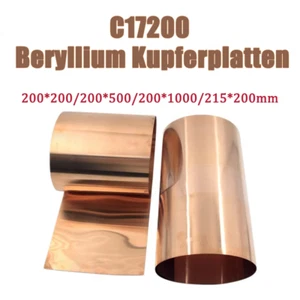 C17200 Beryllium Kupferplatten Beryllium Kupfer Blech 200*200/215/500/1000mm - Picture 1 of 6