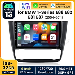 CarPlay Android 14 Autoradio Touchscreen GPS Sat Nav für BMW 1er E81 E82 E87 E88 - Bild 1 von 14