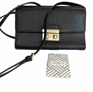 Furla Crossbody Bag Clutch Black As new Black - Picture 1 of 24