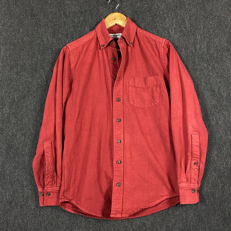 American Apparel Mens XS Long Sleeve Button Down Shirt Rust Heavy Twill Pocket - Image 1 of 4