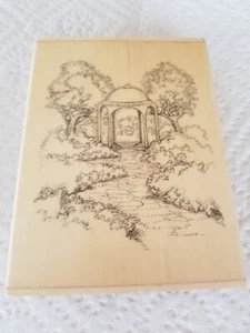 Sello 1995 Oasis 688-J Gazebo sello de goma 4" x 5,5" - Imagen 1 de 3