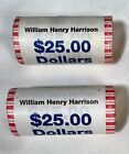 Two Sealed $25 Bank Rolls 2009 William Henry Harrison Presidential Dollar Coins.