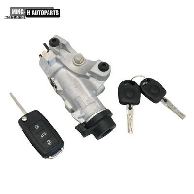 For Audi 1998-09 A4 Ignition Lock Cylinder Assembly With Key Shells 4B0905851P - Image 1 of 4