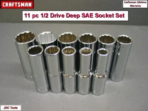 Ensemble de prises d'entraînement Craftsman Tools 11 pièces 1/2" Deep SAE - Photo 1/1
