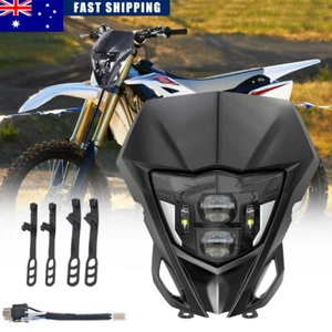 LED Headlight +Black Fairing for Suzuki/Honda CRF250R CRF450R CRF250L CRF450L - Picture 1 of 11