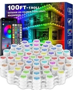 100FT Permanent Outdoor RGB Lights,Waterproof Smart LED Eaves Lights with... - Picture 1 of 10