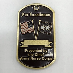 US Army Nurse Corps For Excellence Dog Tag Challenge Coin - Picture 1 of 3