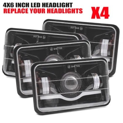 Faros LED Fit Chevrolet K10 K20 K30 1981 1982 1983 1984 1985 1986 4 piezas 4x6" Foto 1 de 4