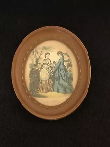 Vintage La Mode Illustree Framed French Ladies Print - 6 x 5 - Picture 1 of 2