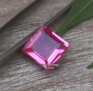 Certified Loose Gemstone Beautiful Spinel Pink Princess Cut Faceted 9.80 Ct - Picture 1 of 6