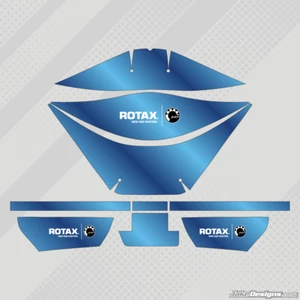 BLUE CHROME STYLE ROTAX AIRBOX STICKER KIT - KARTING - Picture 1 of 1