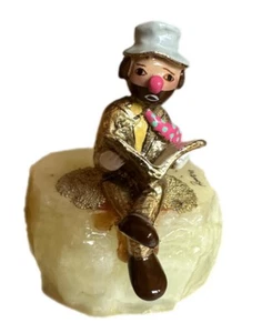 Ron Lee Buch Lesen sitzender Clown Figur vergoldet bemalt signiert 1988 3 Zoll - Bild 1 von 5