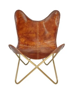 Silla Mariposa BKF De Cuero Antiguo Silla De Relajación Minimalista Moderna - Imagen 1 de 11