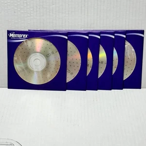 MEMOREX CD-R 52X 700MB (80 Mins) 6-Pack Discs in Paper Sleeves - Recordable - Picture 1 of 4
