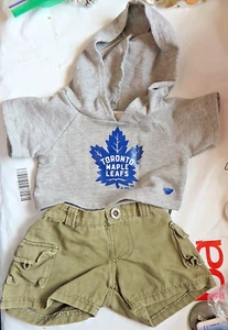 Build  Bear BABW NHL Hockey Toronto Maple Leaf  Hoodie and cargo shorts lot - Picture 1 of 4