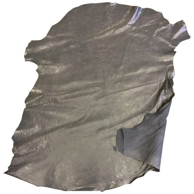 Gray Leather Hides Genuine Lambskin Soft Thin Upholstery Fabric Crafter Material - Image 1 of 4