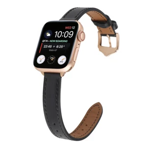 Classic Leather Band for Apple Watch 42-44mm, Fits SE/6/5/4/3/2/1, Quick Release - Picture 1 of 6