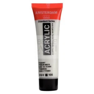 COLORE ACRILICO 105 BIANCO TITANIO AMSTERDAM "ACRYLIC" 20ML - Picture 1 of 4