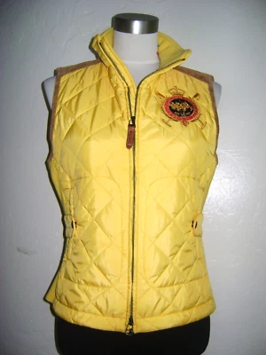 Vintage Ralph Lauren Sport Equestrian Quilted Vest Women's Size Medium Yellow - Image 1 of 4