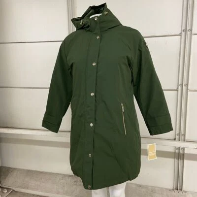 MICHAEL KORS Hooded Anorak Raincoat Women's Size XL Jade - Image 1 of 4