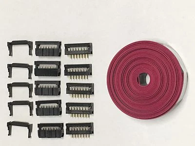 Cable plano 14 pines conector 6 pies cinta IDC paso 2,54 mm 5 juegos conectores Foto 1 de 4