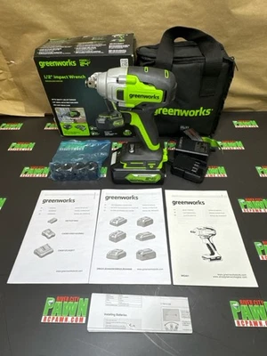 GREENWORKS IWD401 24V Cordless Impact Wrench 1/2" 400Nm with 4Ah Bat (R7A014888) - Image 1 of 4