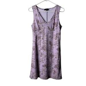 Rocket Candy Purple Paisley Floral Babydoll Whimsical Tank Dress Size Large - Picture 1 of 6