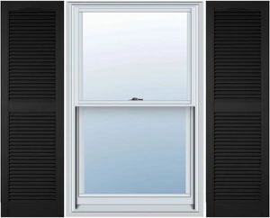 14.5"W x 31"H Builders Edge Shutters (Per 14.5-in. W x 31-in. H, 002 - Black - Picture 1 of 7