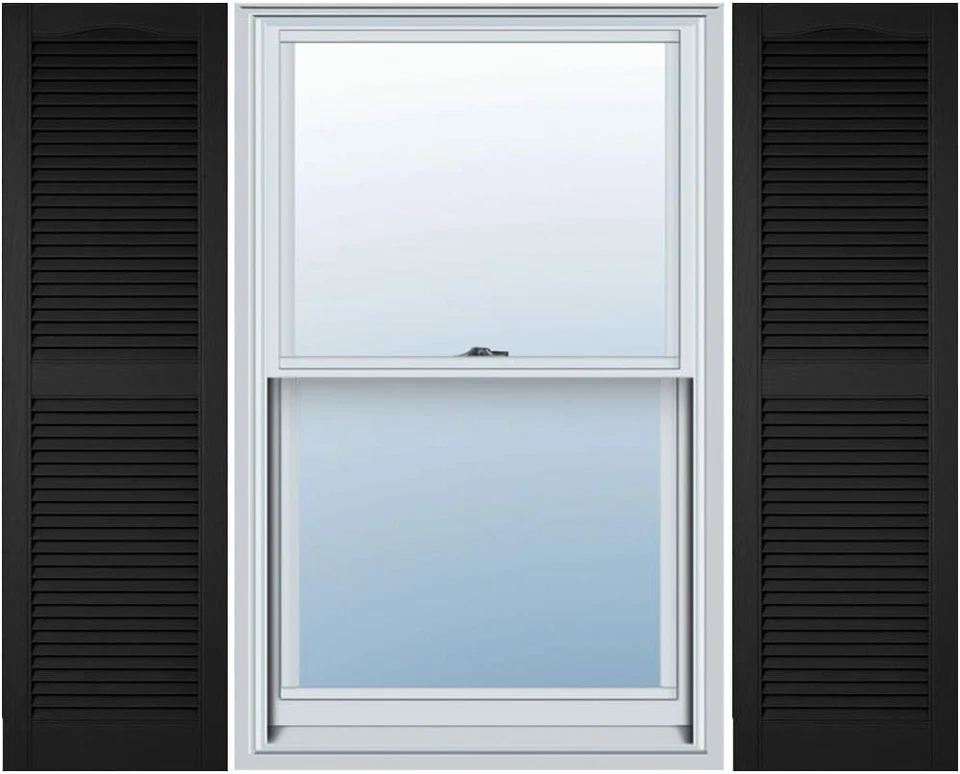 14.5"W x 31"H Builders Edge Shutters (Per 14.5-in. W x 31-in. H, 002 - Black - Image 1 of 4
