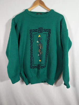 Suéter Claddagh Cuello Redondo Isla Esmeralda Tejido Trébol Irlandés San Patricio Pequeño Foto 1 de 4