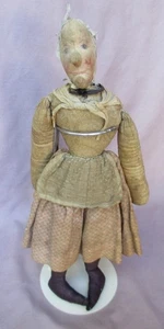 Antike 14 Zoll Stofffigur Puppe handgezeichnet mit geformtem Gesicht Original - Bild 1 von 15