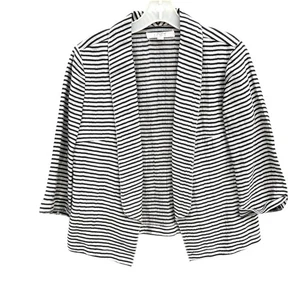 LOFT 100% linen Black and gray Striped Blazer, women's size 0 - Picture 1 of 5